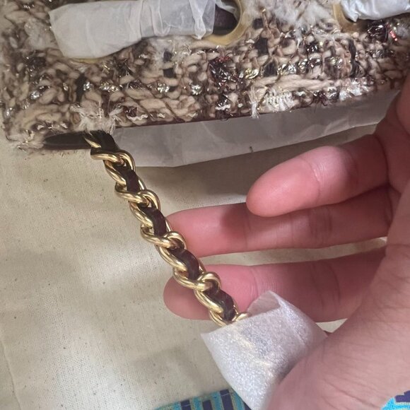 Tory Burch Tweed Fleming Soft Mini Bucket Bag - Picture 9 of 10